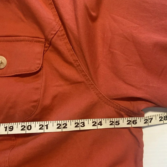 Torrid Women Jacket Size 4 Peach Pink Tencel Denim Chore Pocket Chambray Shacket - Picture 8 of 12